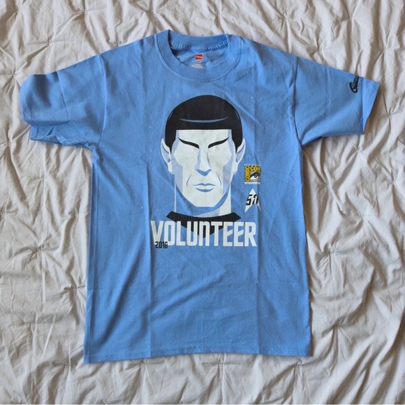 2016 SDCC Comic Con Volunteer Shirt Star Trek Spock 50th Anniversary Small New - Picture 1 of 7
